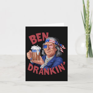 Funny 4th Of July Us President Party Franklin Ben Card