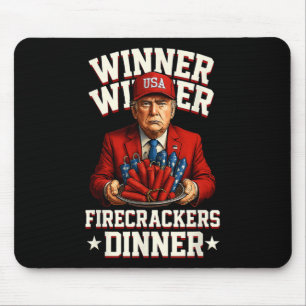 Funny 4th Of July Winner Winner Firecrackers Dinne Mouse Pad