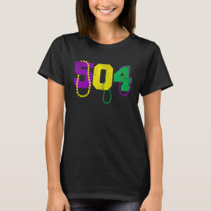 Funny 504 New Orleans Mardi Gras Apparel, Vintage  T-Shirt