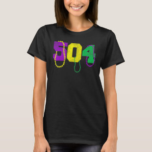 Funny 504 New Orleans Mardi Gras Apparel, Vintage  T-Shirt