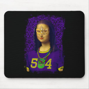 Funny 504 New Orleans Mardi Gras Mona Lisa Mashup Mouse Pad