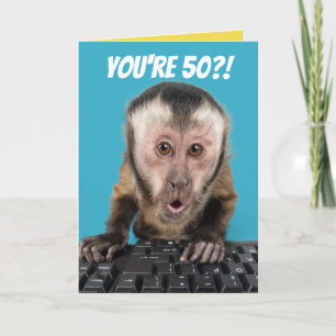 Funny 50?! I Demand A Recount Birthday Monkey Card