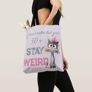 Funny 50 Plus Cat Aging Tote Bag