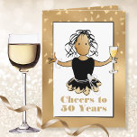Funny 50 Sassy Glamourous Ethnic 50th Birthday Card<br><div class="desc">Celebrate that special someone's 50th (or any age)  birthday with a champagne toast!  This classy,  sassy and glam card will put a smile on her face. The inside message lets her know that you wish her "many more"</div>