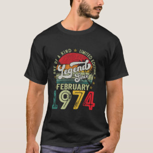 Funny 50 Years Old February 1974 Retro 50th Birthd T-Shirt