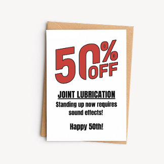 Funny 50th Birthday Card - 50% Off Joints