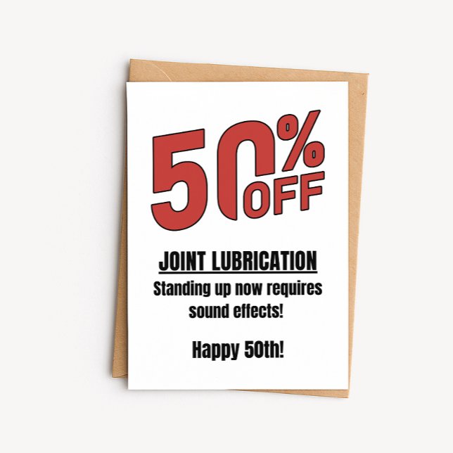 Funny 50th Birthday Card - 50% Off Joints (Creator Uploaded)
