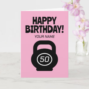 Funny 50th Birthday card for fit girl