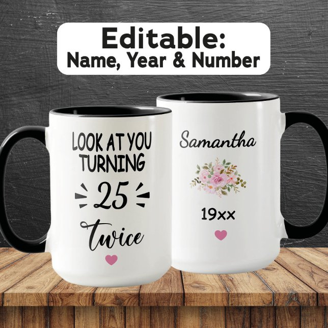 Funny 50th Birthday – Custom Name & Birth Year Mug (Creator Uploaded)