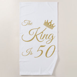 Funny 50th Birthday For Men Beach Towel