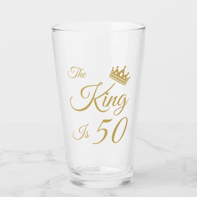 Funny 50th Birthday For Men Glass (Front)