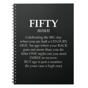 Funny 50th Birthday Gifts 50 Years Old Fifty Humor Notebook