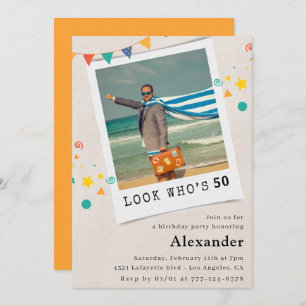 Funny 50th birthday invitations Men Fun Photo