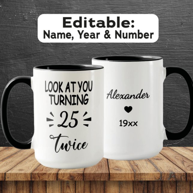 Funny 50th Birthday Mug – Custom Name & Birth Year (Creator Uploaded)
