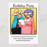 Funny 50th Birthday Party Invitations<br><div class="desc">Start the party off right and share your sense of humour when getting family and friends together with these hilarious 50th birthday party invitations from cartoonist Bill Abbott! Wonderfully funny and slightly sarcastic colourful cartoon characters in hilarious situations that’s sure to bring a smile to anyone’s face. Find great gift...</div>