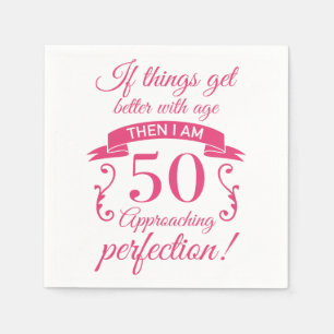 Funny 50th Birthday 'Perfection' Napkin
