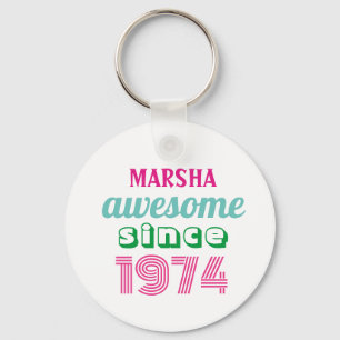 Funny 50th birthday quote  key ring