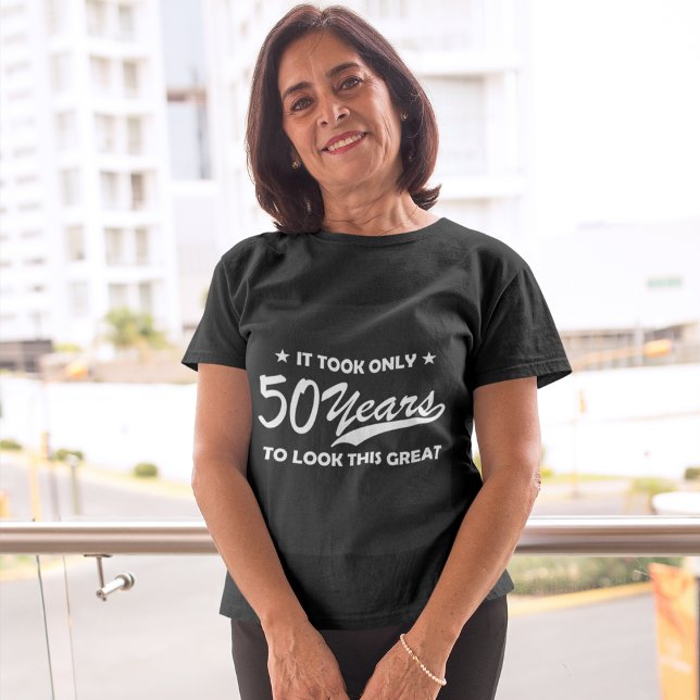 Funny 50th Birthday Retro Typography T-Shirt (Creator Uploaded)