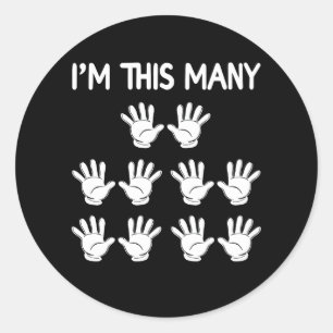 Funny 50th Birthday This Many Hand For 50 Year Old Classic Round Sticker