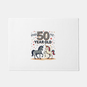 Funny 50th Birthday Unicorn Horse Vintage Graphic Doormat