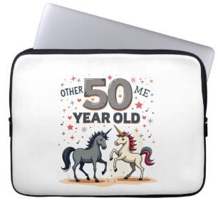 Funny 50th Birthday Unicorn Horse Vintage Graphic Laptop Sleeve