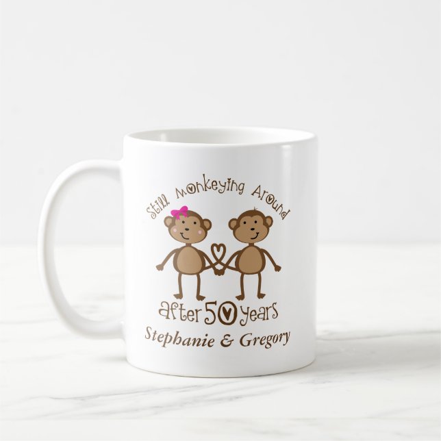 Funny 50th Wedding Anniversary His Hers Mugs (Left)
