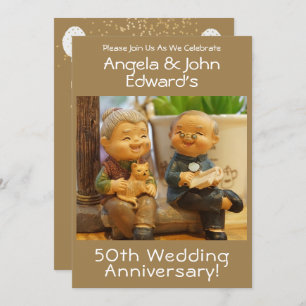 Funny 50th Wedding Anniversary with Couple's Names Invitation