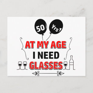 Funny 50th year birthday gift postcard