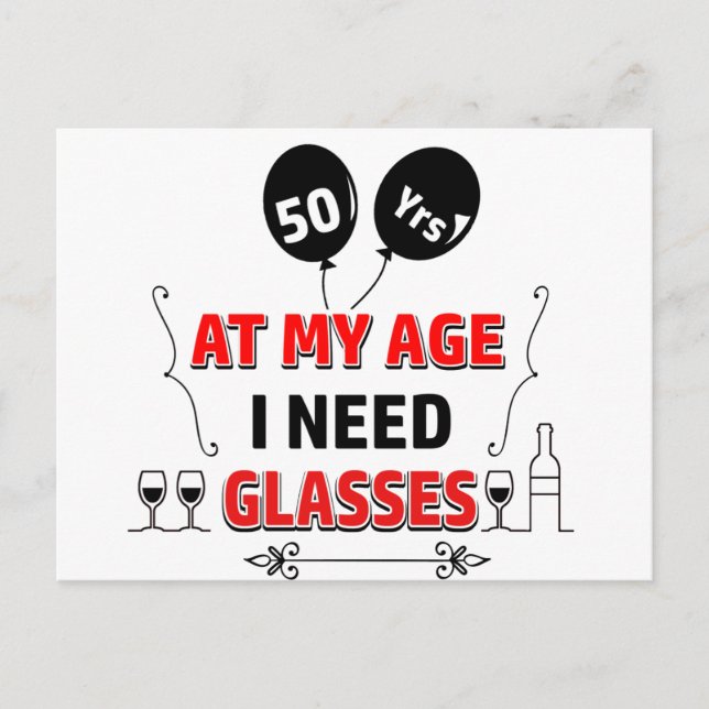 Funny 50th year birthday gift postcard (Front)