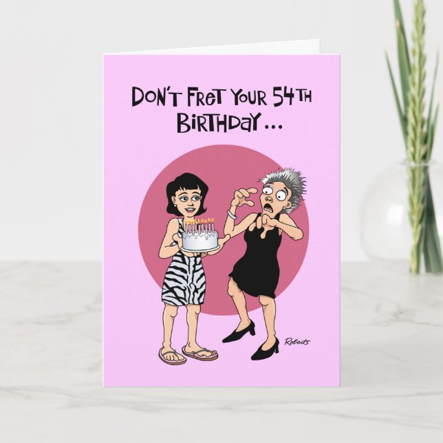 Funny 54th Birthday Card for Her (Front)