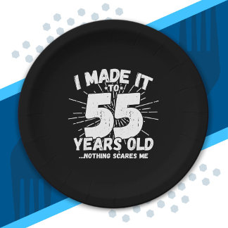 Funny 55th Birthday Quote Sarcastic 55 Year Old Paper Plate