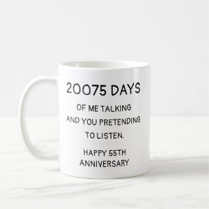 Funny 55th Wedding Anniversary Mug Gift for Couple