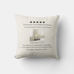 Funny 5 Star Guest Room Review Custom Photo Throw Cushion