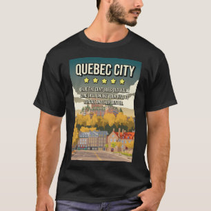 Funny 5 Star Quebec City Canada Vintage Skyline Qu T-Shirt
