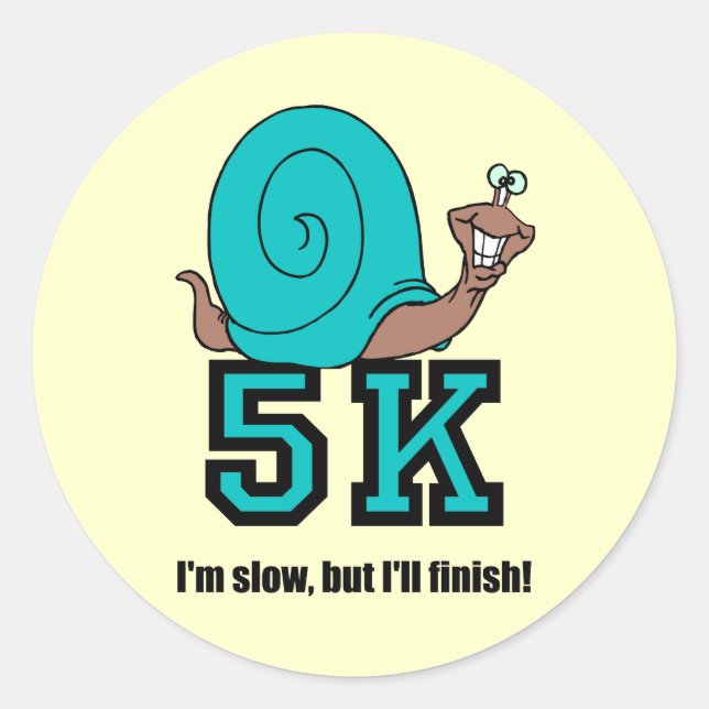 Funny 5K Classic Round Sticker (Front)