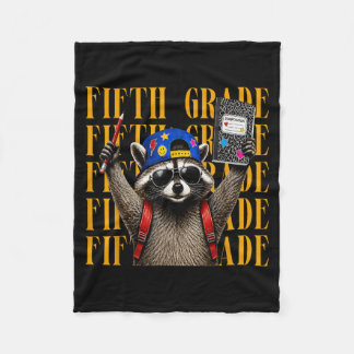 Funny 5th Grade Teacher Fvibesl Racoon Back To Fleece Blanket