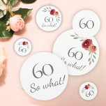 Funny 60 So What Watercolor Floral 60th Birthday Confetti<br><div class="desc">Funny 60 So what! Watercolor Floral 60th Birthday Party Confetti. Modern and elegant floral 60th birthday party confetti with beautiful watercolor roses and twigs. The funny and positive quote 60 So what is great for a person who celebrates 60 years and has a sense of humour. Great 60th birthday party...</div>