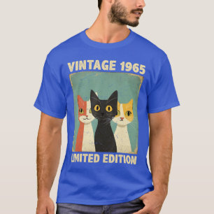 Funny 60 Years Old Gift Vintage 1965 Cat Lover 60t T-Shirt