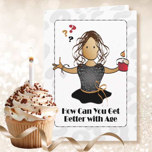 Funny 60th Birthday Female Classy Cartoon Ethnic Card (Creator Uploaded)