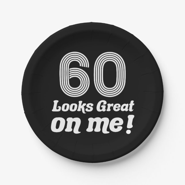 Funny 60th Birthday For Her Paper Plate (Front)
