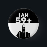 Funny 60th Birthday Gift, 59 Plus one 3 Cm Round Badge<br><div class="desc">A 59 Plus One button would make a unique and humourous gift for someone who is turning 60 years old. The "59 Plus One" design of the paddle plays on the birthday person's age, with the chequerboard pattern adding a fun and playful element. Pickleball paddles are a popular gift for...</div>