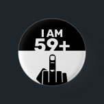 Funny 60th Birthday Gift, 59 Plus one 3 Cm Round Badge<br><div class="desc">A 59 Plus One button would make a unique and humourous gift for someone who is turning 60 years old. The "59 Plus One" design of the paddle plays on the birthday person's age, with the chequerboard pattern adding a fun and playful element. Pickleball paddles are a popular gift for...</div>