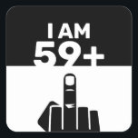 Funny 60th Birthday Gift, 59 Plus one Square Sticker<br><div class="desc">A 59 Plus One Square Sticker would make a unique and humourous gift for someone who is turning 60 years old. The "59 Plus One" design of the paddle plays on the birthday person's age, with the chequerboard pattern adding a fun and playful element. Funny 60th Birthday Gift, 69 Plus...</div>