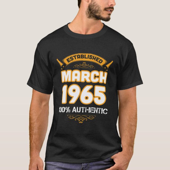 Funny 60th Birthday Gift Established March 1960 Sh T-Shirt (Front)