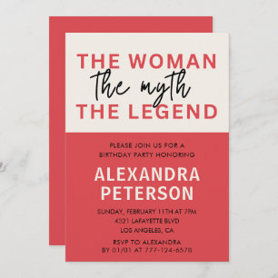 Funny 60th birthday invitations Woman Myth Legend