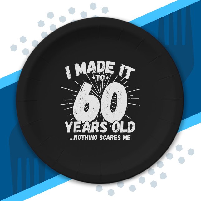 Funny 60th Birthday Quote Sarcastic 60 Year Old Paper Plate (Creator Uploaded)
