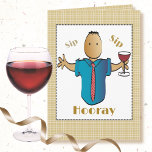 Funny 60th Red wine Cartoon Ethnic Birthday Card<br><div class="desc">Let that special guy celebrating his 60th birthday know that you are toasting him on his special day ...   Personalise it with his name</div>