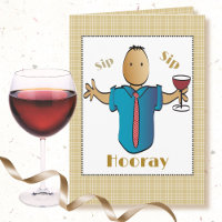 Funny 60th Red wine Cartoon Ethnic Birthday