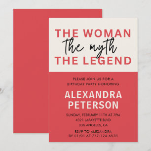 Funny 63rd birthday invitations Humour Woman Myth