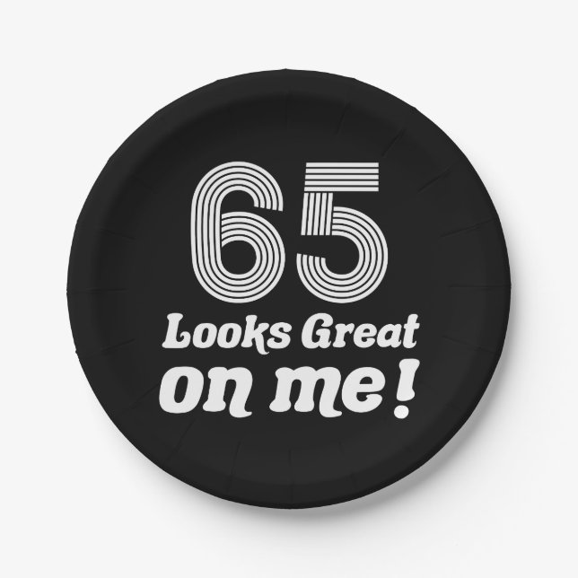 Funny 65th Birthday For Her Paper Plate (Front)